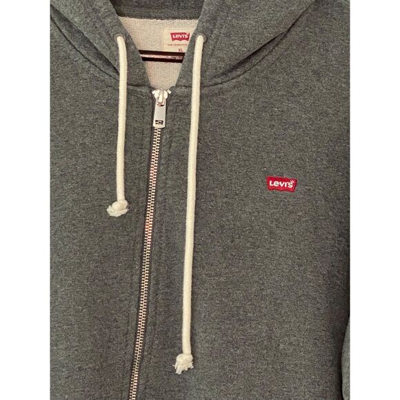Levi's Men Original Housemark Zip Up Gray  Hoodie XL - Picture 5 of 5